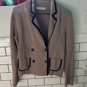 LOFT Tan Blazer with Black Accents